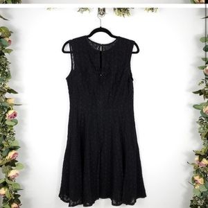 N. Lepore Black Eyelet Dress 8 - 17”P2P-14”Waist-37.5”L